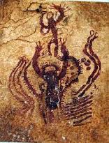 ORANTE CON SERPENTIFORMES